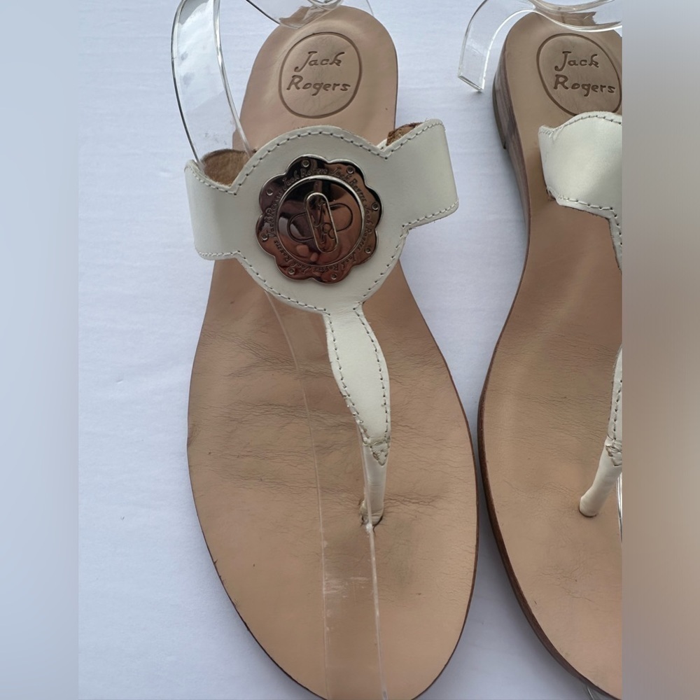 Jack Rogers White Larissa Flip Flop Thong Sandals Size 8.5 M - Picture 8 of 10